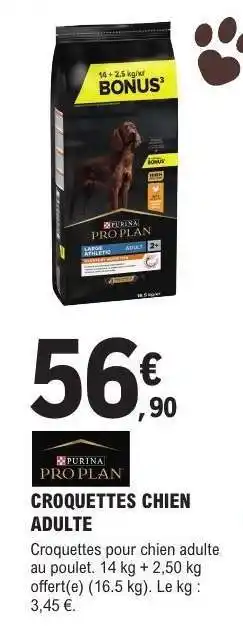 E.Leclerc Croquettes chien adulte offre