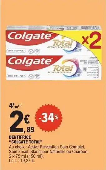 E.Leclerc Dentifrice Colgate Total offre