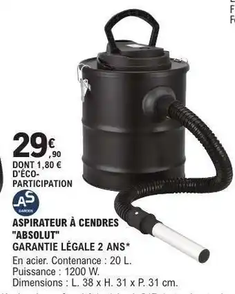 E.Leclerc ASPIRATEUR À CENDRES ABSOLUT offre