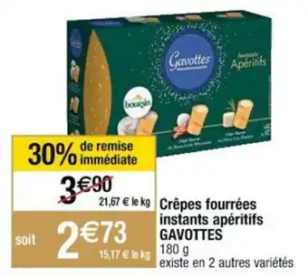 Cora x Carrefour Crêpes fourrées instants apéritifs GAVOTTES offre