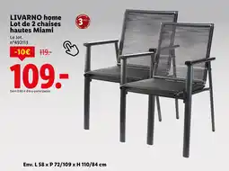 Lidl LIVARNO home Lot de 2 chaises hautes Miami offre