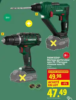 Lidl PARKSIDE Marteau perforateur sans fil + Perceuse offre