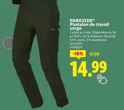 Lidl PARKSIDE Pantalon de travail cargo offre