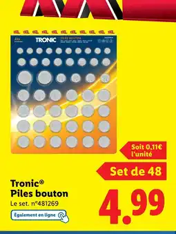 Lidl Tronic Piles bouton offre
