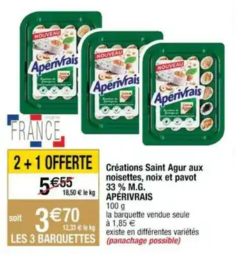 Créations saint agur aux noisettes, noix et pavot