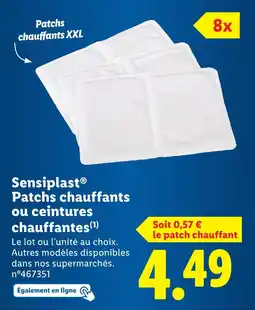 Lidl Sensiplast Patches chauffants ou ceintures chauffantes offre