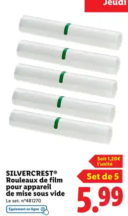 Lidl SILVERCREST Rouleaux de film pour appareil de mise sous vide offre