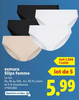 Lidl esmara Slips femme offre