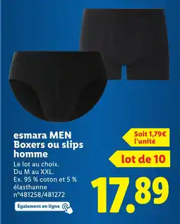 Lidl esmara MEN Boxers ou slips homme offre