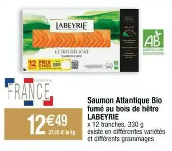 Cora x Carrefour Saumon atlantique bio fumé au bois de hêtre LABEYRIE offre
