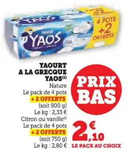 U Express Yaourt a la grecque yaos offre