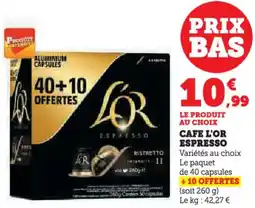 U Express Cafe l'or espresso offre