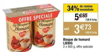 Cora x Carrefour Bisque de homard LIEBIG offre