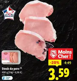 Lidl Steak de porc offre