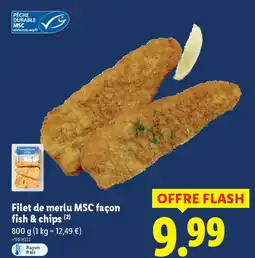 Lidl Filet de merlu MSC façon fish & chips offre