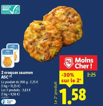 Lidl 2 croques saumon ASC offre