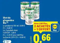 Lidl Shot de gingembre Bio offre