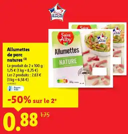 Lidl SAINT ALBY Allumettes de porc natures offre