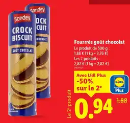 Lidl Fourrrés goût chocolat offre