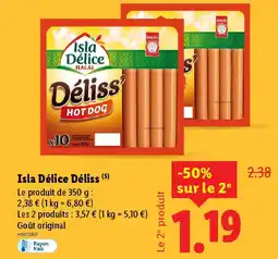 Lidl ISLA DELICE Déliss offre