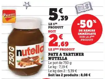U Express Pate a tartiner nutella offre
