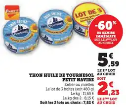 U Express Thon huile de tournesol petit navire offre