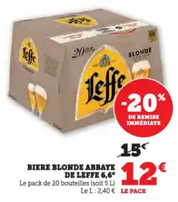 U Express Biere blonde abbaye de leffe 6,6° offre