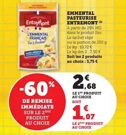 Bi1 Emmental pasteurise entremont offre