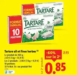Lidl Tartare ail et fines herbes offre