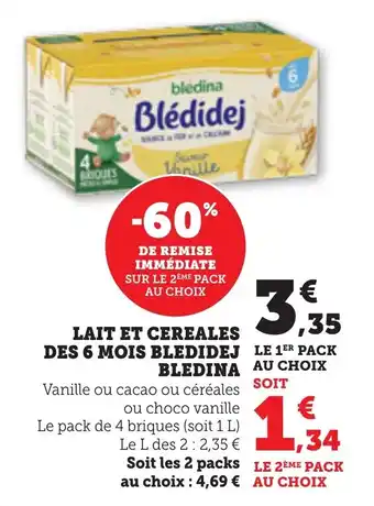 Bi1 Lait et cereales des 6 mois bledidej bledina offre