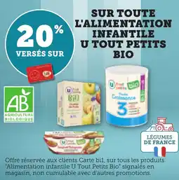 Bi1 Sur toute l'alimentation infantile u tout petits bio offre