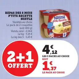 Bi1 Repas des 8 mois p'tite recette nestle offre