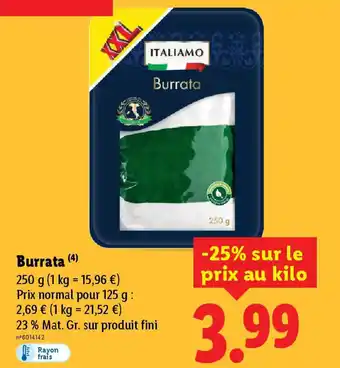 Lidl ITALIAMO Burrata offre