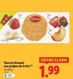 Lidl MILBONA Yaourts brassés aux pulpes de fruits offre