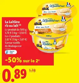 Lidl La Laitière riz au lait offre
