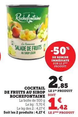 Bi1 Cocktail de fruits au sirop rochefontaine offre