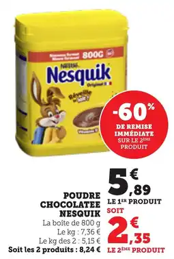 Bi1 Poudre chocolatee nesquik offre