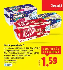 Lidl Nestlé yaourt mixNestlé yaourt mix (2) ) offre