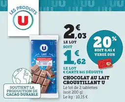 Bi1 Chocolat au lait croustillant u offre