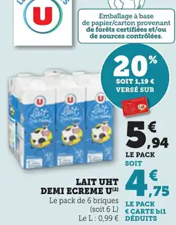 Bi1 Lait uht demi ecreme u offre
