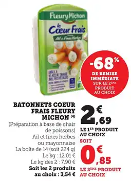 Bi1 Batonnets coeur frais fleury michon offre