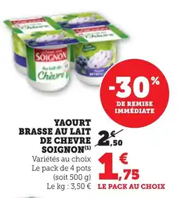Bi1 Yaourt brasse au lait de chevre soignon offre