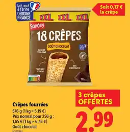 Lidl SODNEY Crêpes fourrées offre