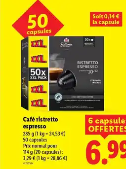 Lidl BELLAROM Café ristretto espresso offre