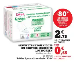 Bi1 Serviettes hygieniques ou protege-lingeries love&green offre