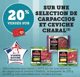 Bi1 Sur une selection de carpaccios et ceviche charal offre