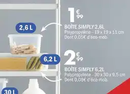 La Foir'Fouille BOÎTE SIMPLY 2,6L offre