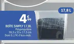 La Foir'Fouille BOÎTE SIMPLY 17,8L offre