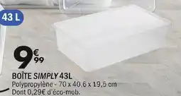 La Foir'Fouille BOÎTE SIMPLY 43L offre