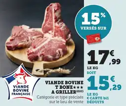 Bi1 Viande bovine t bone a griller offre